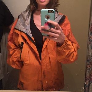 REI Men’s Small Orange Jacket/Shell with hood